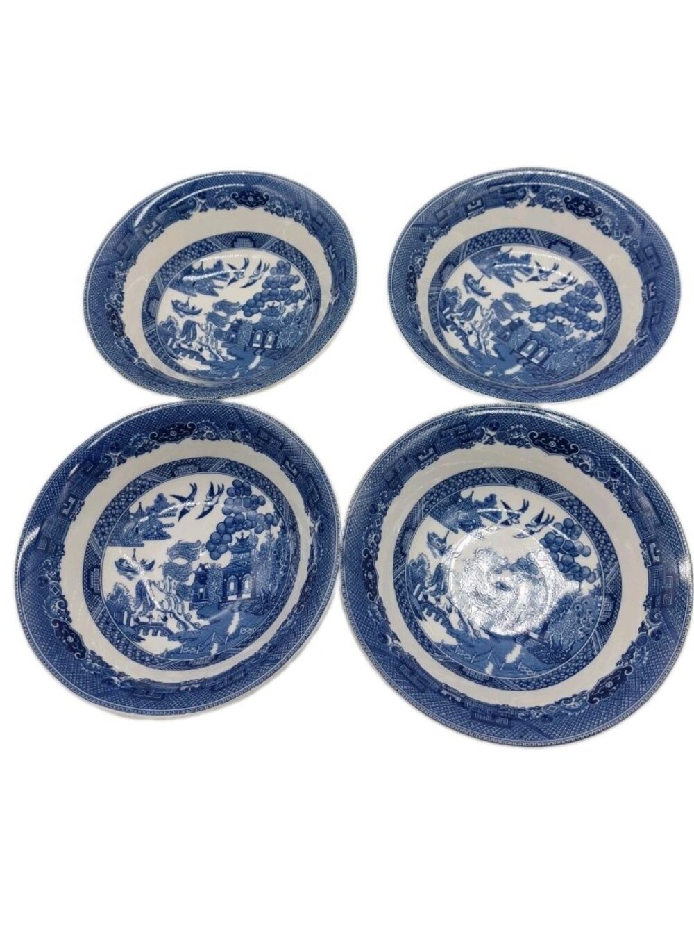 Willow Johnson Brothers Bowls Blue White 5.5" Set Of 4